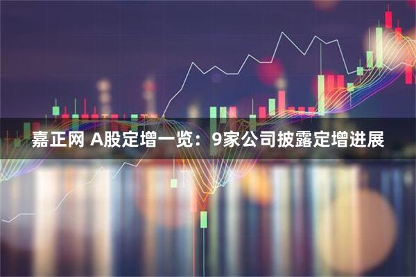 嘉正网 A股定增一览：9家公司披露定增进展