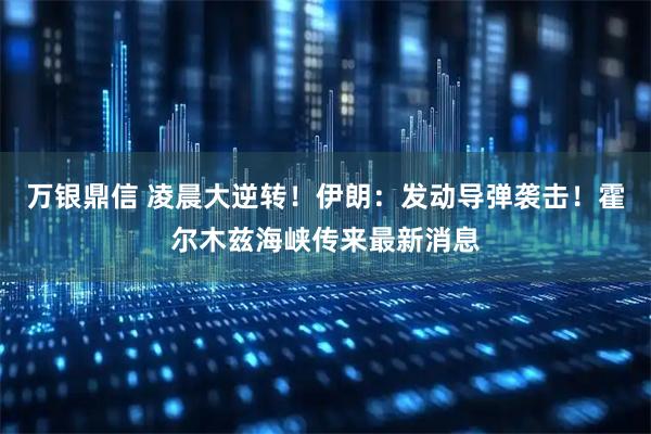 万银鼎信 凌晨大逆转！伊朗：发动导弹袭击！霍尔木兹海峡传来最新消息