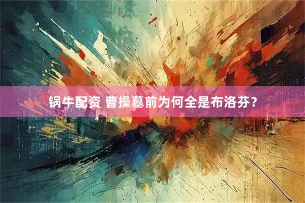 锅牛配资 曹操墓前为何全是布洛芬？
