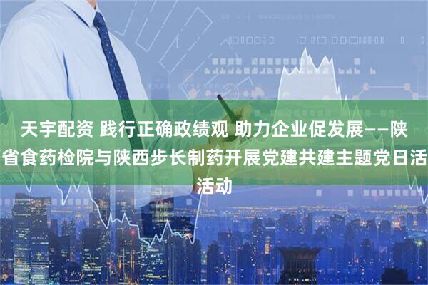 天宇配资 践行正确政绩观 助力企业促发展——陕西省食药检院与陕西步长制药开展党建共建主题党日活动