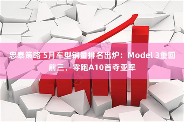 忠泰策略 5月车型销量排名出炉：Model 3重回前三，零跑A10首夺亚军